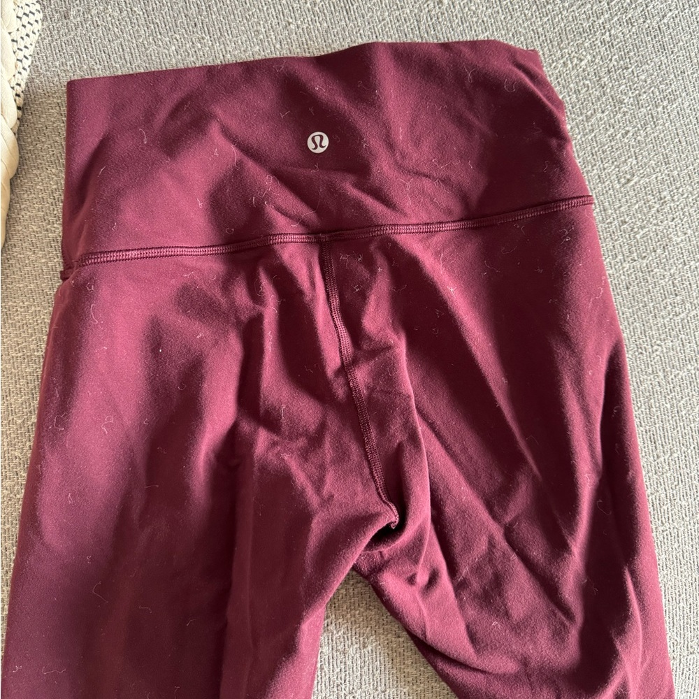 Burgundy Lululemon leggings size 6